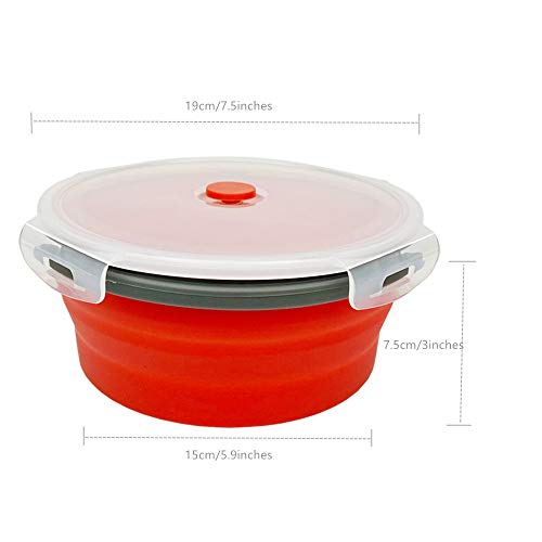 Cartints 1200Ml Large Collapsible Food Containers Silicone Lunch Containers Silicone Leftover Food Containers, Ideal For Camping Travel, 3Pack #TOP3