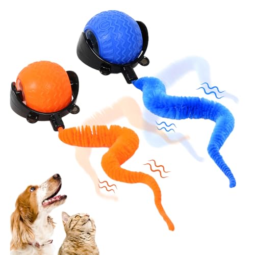 hoehew Interactive Cat Ball Toy, 2025 New Cats Ball Toys with Cord Imitation Mouse, Smart Self Rolling Pet Toys for Bored Indoor Adult Cats, Automatic Moving Peppy Pet Balls