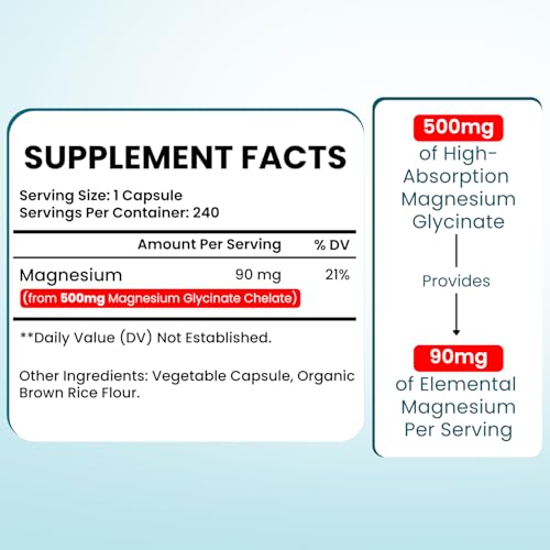 Image of VITBOOST Magnesium Glycinate 500mg - Support Sleep 240 Veggie Capsules