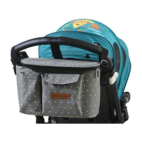Kinderwagentasche Organizer Kinderwagen Buggy Tasche Baby Universale Multifunktionale Aufbewahrungstasche (Grauer Stern) Cover