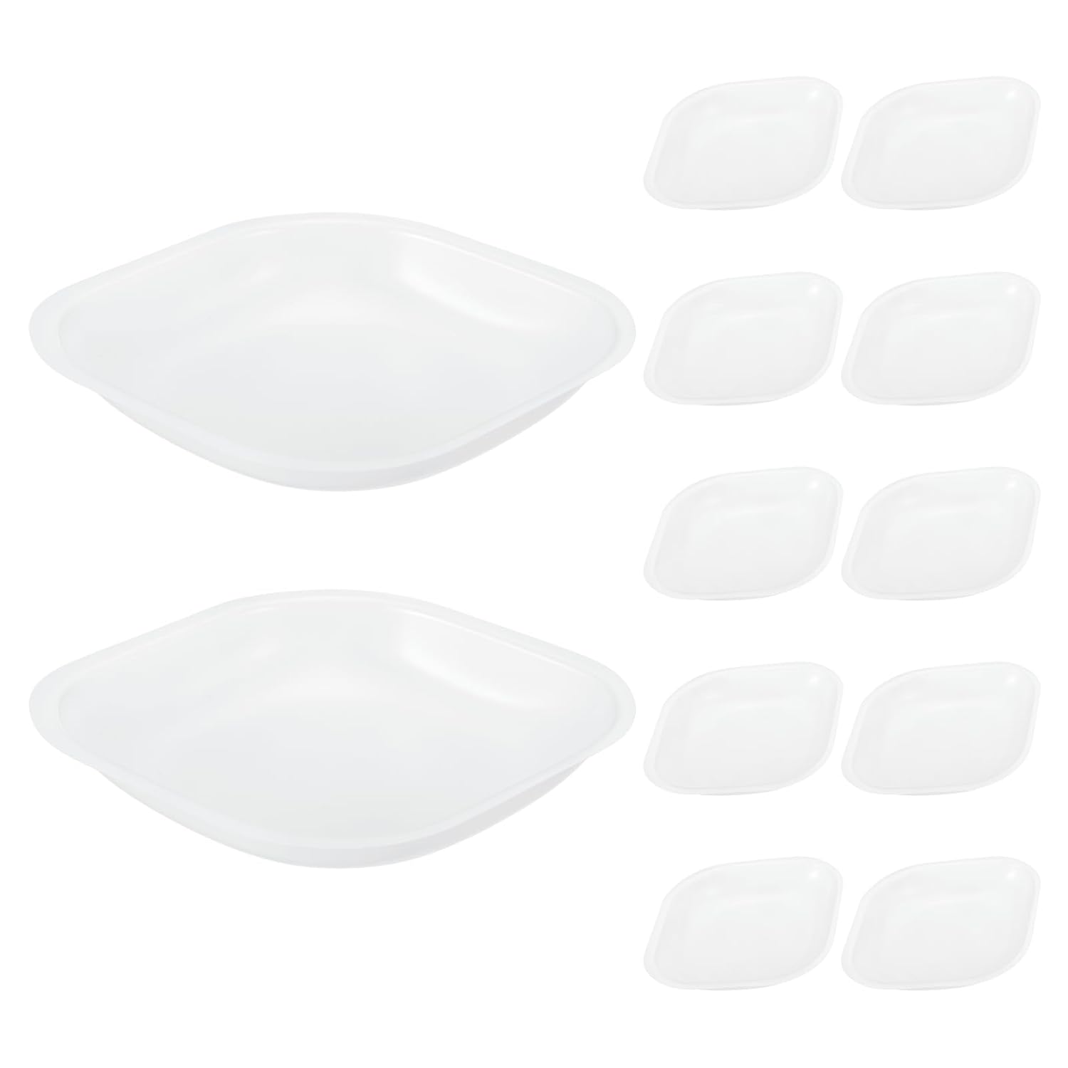 PATIKIL Rhombus-Shaped Weigh Boats, 12Pcs Powder Dispenser Plastic 100mL Large Disposable Scale Trays Anti-Static Weighing Dish Easy Pour for Lab Weighing Powder Liquid Measurement, White