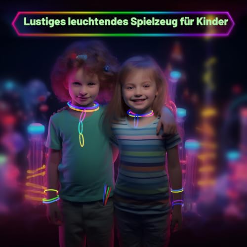 Kangtaixin Knicklichter Leuchtstäbe - 100 Knicklichter Party Set für Kinder mit 100 Verbinder Mitgebsel Kindergeburtstag, Gastgeschenke… – Ansicht 6