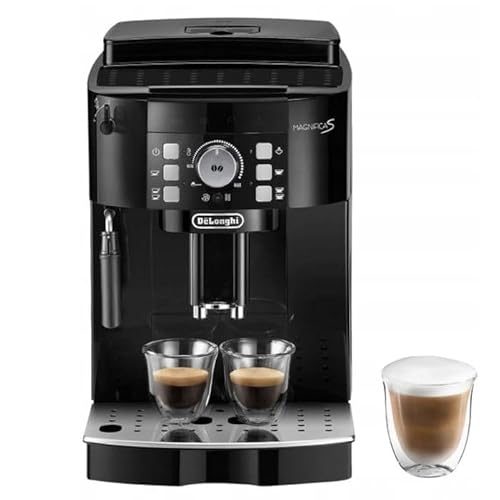 DeLonghi ECAM12.123.B Machine à expresso automatique, 1450 W, 15 bar, 1,8 l, système de moussage de lait manuel, noir
