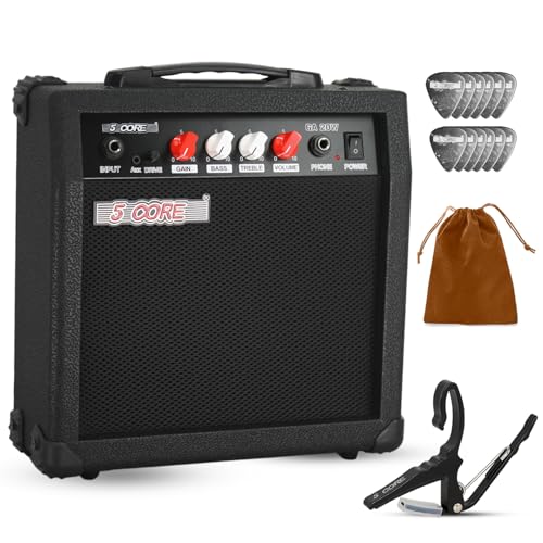 5 Core Guitar Amp 20W Electric Portable Mini Amplifier w Built in 6.5