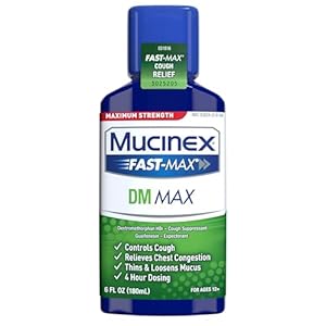 Mucinex DM Max Liquid Cough & Cold Medicine For Adults, Cold And Flu Medicine for Excess Mucus Relief, Guaifenesin & Dextromethorphan Expectorant & Decongestant for Adults, Dr Recommended, 6.0 Fl Oz