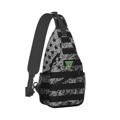 Mochila tipo bandolera pequeña negra resistente al agua