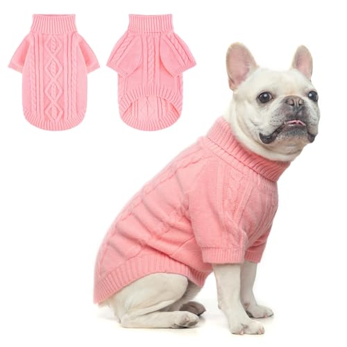 Image of BEAUTYZOO Dog Sweaters for Medium Dogs, Knit Clothes with Harness Hole