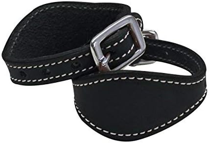 Stitched leather stirrup hobbles Black