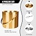 3L Double Wall Insulated Stainless Steel Ice Bucket with scoop & Strainer for Cocktail Bar,Metal Ice Bucket for freezer with Lid for parties.ice Container to Keep Ice Colder,bar cart accessories(gold)