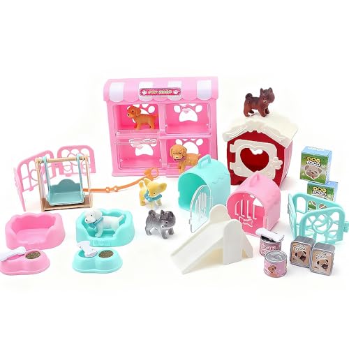 Rppiup - Rppiup Dog Pretend Play Set, toy Dog House Furniture, Role Play Real Pet Care Center with Dog & House Accessories, Vet Set for Kids, Doll Accessories Gift Educational Toys for girls Boys age 3 4 5 6
