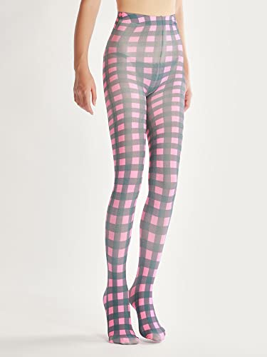 Image of Sahabowi Women Tights, Sheer High Waist Pantyhose, Vintage Control Top Stockings, Siwa opaque print1