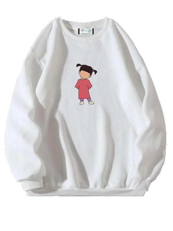 Image of SXV 'Frog & Mushroom' Printed Cool Aesthetic Drop Shoulder Oversized Baggy Sweatshirt