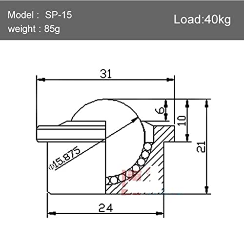 Roue universelle SP-15 silencieuse en nylon à bille de précision