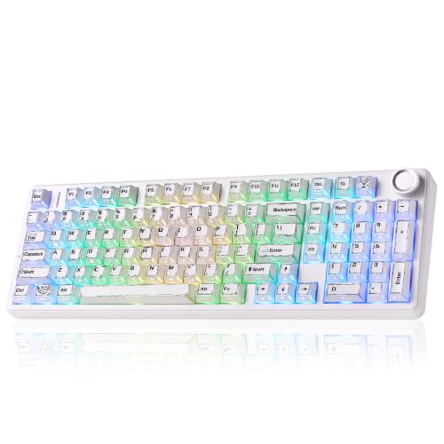 Image of LEOBOG X Aula Wireless Mechanical Keyboard 8000mAh Creamy Gaming Keyboards | Aula F99 Pro Multifunction Metal Knob,Hot Swappable Custom,RGB Backlit,Tri-Mode BT /USB-C /2.4GHz Connect,PBT Keycaps,Full Size
