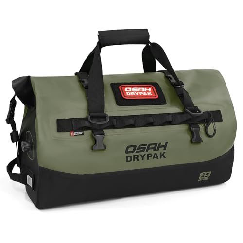 Image of OSAH DRYPAK Waterproof Duffel Bag 25L /40L /60L - Heavy-Duty Motorcycle Tail Bag, Roll-Top Dry Bag for Travel, Camping, Boating, Kayaking, Outdoor Adventure
