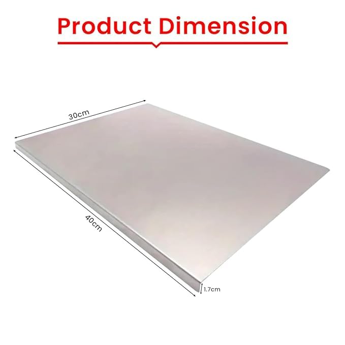 Image of Premium Stainless Steel Chopping Board | Rust-Resistant Cutting Board for Kitchen | Large Countertop Cutting Board for Fruits, Vegetables, Meat, and Atta | Heavy-Duty, Durable, and Safe