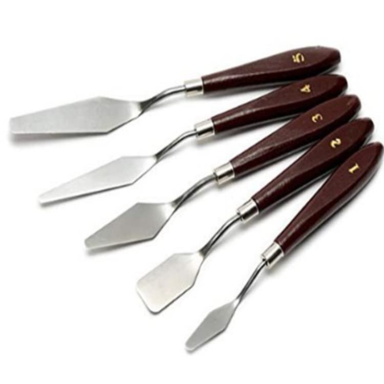 Couteaux de Palette 5 Pièces Artiste Peinture À l'huile Palette Couteau pour l'huile, acrylique sur toile, Painting