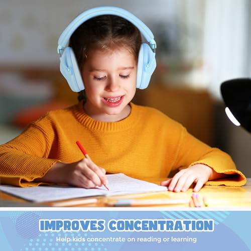 Image of ProCase Kids Noise Cancelling Headphones Ear Hearing Protection, Skyblue | Ear Defenders for Monster Jam Truck Firework Focus, Noise Reduction Canceling Ear Muffs for Sensory Autism Toddler Children
