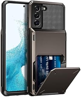 Vunake for Samsung S22 Case with Card Holder Galaxy S22 Wallet Case [Max 4 Cards] Dual Layer Protective Case Heavy Duty Hard PC TPU Bumper Shockproof Phone Case Cover for Samsung Galaxy S22 5G