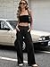 ELLEVEN Wide Leg Sweatpants Women Lounge Baggy Joggers Low Rise Y2K Sweat Pants Straight Leg Drawstring Fall Fashion Workout Athletic Pants with Pockets Black Large