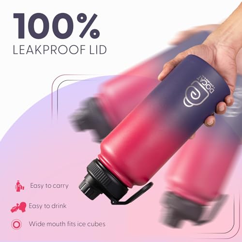 Image of DOCAT Water Bottle 1 Litre, Stainless Steel Sipper Water Bottle, Leak Proof Lid, Rust Proof, 24 Hours Hot and Cold Thermosteel Vacuum Insulated Water Bottle