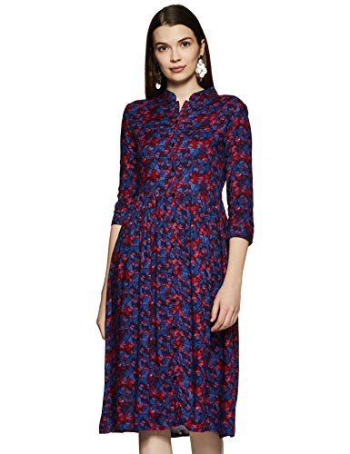 Image of Marie Claire Women's Rayon A-Line Midi Casual Dress