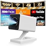 Mini Projector with WIFI 6 and Bluetooth, 4K 1080P Support Portable Projector Movie Auto Keystone for Laptop, PC, Smartphone