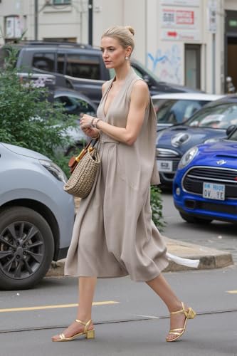 Aachcol Womens Strappy Square Open Toe Chunky Block Heels Ankle Strap Low Heel Sandals Wedding Party Dress Shoes 2.0 Inches Heels4