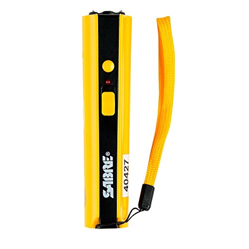 SABRE Concealable Stun Gun & LED Flashlight—Delivers 0.845 Pain Inducing microCoulombs & 100 Lumens – Disabling Safety Pin - Training Video Included
