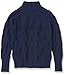 Amazon Essentials Women's Winter Long-Sleeve Sweater, Soft Touch Funnel Neck Cable Knit, Navy, Small