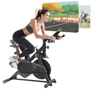 Copant Heimtrainer Fahrrad mit Verstellbarem Magnetwiderstand, Ergometer Hometrainer für Zuhause 136kg mit Tablet-Halter, Hometrainer Fahrrad mit App, Indoor Fitnessbike für das Fitnessstudio zu Hause
