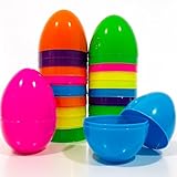 Coynurex 12 Pack 4.7' Large Easter Eggs, Fillable Plastic Easter Eggs in 6 Bright Colors, Separable Design for Mix & Match, Easter Egg Hunt Basket Stuffers