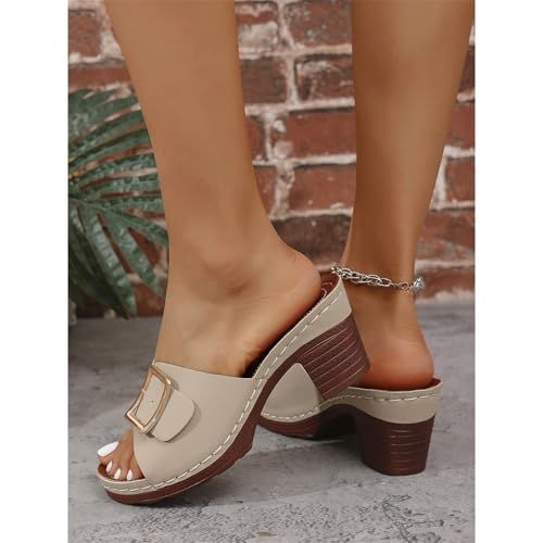 Womens Summer Slipper PU Leather Comfort Mules Outdoor Beach Shoes Vintage Slip Wedge Flowers Comfortable Arch Support Flats Closed Toe Wide Width Mesh Slippers Sandals Clogs3