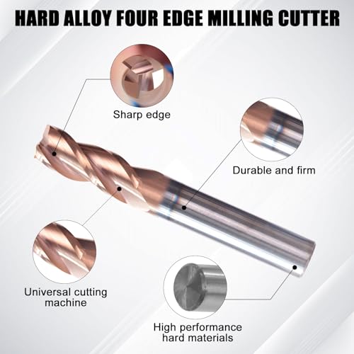 Image of NZ 3 /16 inch 3 Flute Square End Mill TiSiN-Coated Solid Carbide 37 Helix - 5 /8 inch LOC for Alloy & Hardened Steel