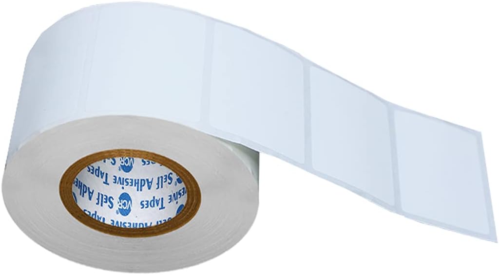 2 x 1.5 Direct Thermal Barcode Label Sticker - 2 x 1.5 inches - 50mm x 38mm - 1000 Labels Per Roll - Pack of 1 Roll - White Self Adhesive Sticker for Printing Barcoding Labels 1 inch core