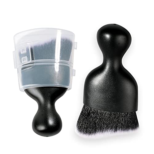 Image of AOCISKA Car Interior Detailing Brush,Soft Bristle Cleaning Brush Car Detailing Brush Dusting Brush,Car Interior Cleaning Tool,Auto Detail Brush Car Dash Duster Brush (Black&White with Cap)