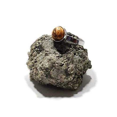 Bague Argent Jaspe Paysage - Bijou Femme Homme Pierre Semi-Précieuse Marron