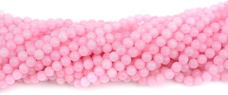 Miniatura 3 de Cuentas de cristal para hacer joyas, cuentas de cuarzo rosa natural a granel, cuentas de piedra rosa redondas lisas de 0.315 pulgadas para pulseras,
