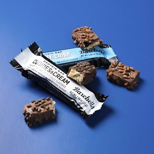 Image of Barebells Protein Bars Combo Pack - 12 Creamy Crisp & 12 Cookies & Cream (24 bars total) - High Protein Snacks with 20g Protein & No Added Sugar - On-the-Go Breakfast or Post-Workout Treat