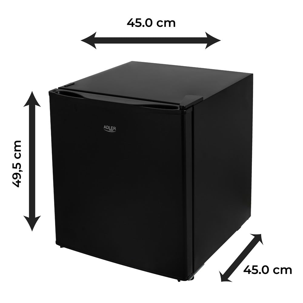 ADLER ad_8096b Wolnostojąca lodówka podszafkowa, 45 l, metalowe drzwi, 6-stopniowa regulacja chłodzenia