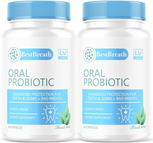 (2 Pack) Best Breath Capsules - Official BestBreath Advanced Oral Probiotic Pills Supplement Support - Maximum Strength Natural Formula For Overall Health & Wellness Review 120 Capsules For 2 Months