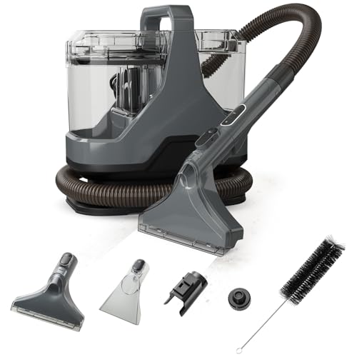 ARLIME Máquina limpiadora de alfombras, removedor de manchas de mascotas de 600 W con spray de agua, potente succión de 15 Kpa, tanque de agua doble, limpiador portátil de manchas de tapicería para