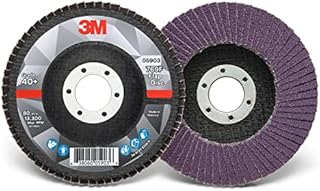 3M Flap Disc 769F, Type 27, 40+, 4-1/2 in x 7/8 in, High Performance Abrasive, Ceramic Precision-Shaped Grain Grinding and Finishing Disc, Carbon Steel, Stainless Steel