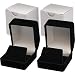 2 Black Flocked Earring Gift Boxes Jewelry Box