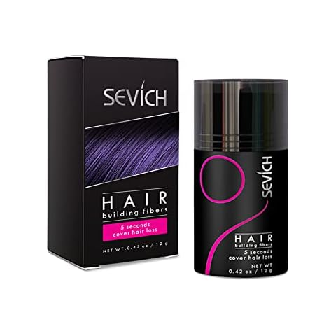 SEVICH Hair Fibers for Thinning Hair, Hair Building Fibers Instantly Thicker & Fuller Look,Hair Powder for Men & Women 12g Dark Brown Cover