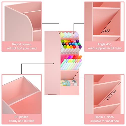 Porte-stylos pour bureau école grande capacité avec 5 compartiments - 4