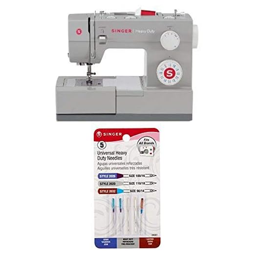 SINGER 4423 Heavy Duty Extra-High Sewing Speed Sewing Machine with Universal Heavy Duty Machine Needles -5/Pkg