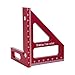 3D Multi-Angle Measuring Ruler, 45 90 Degree Aluminum Alloy Woodworking Square Protractor, High Precision Miter Triangle Ruler (Red)