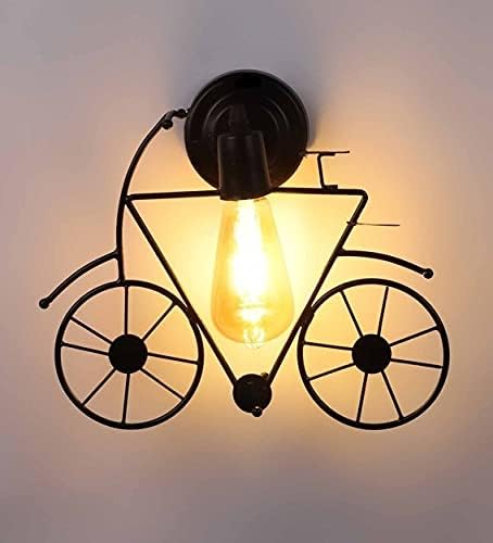 GMART INDIA Wall Light/Wall Lamp to Décor Home/Living Room/Bedroom/Office/Dining/Cafe/Restaurants, Cycle Design, Black,Metal