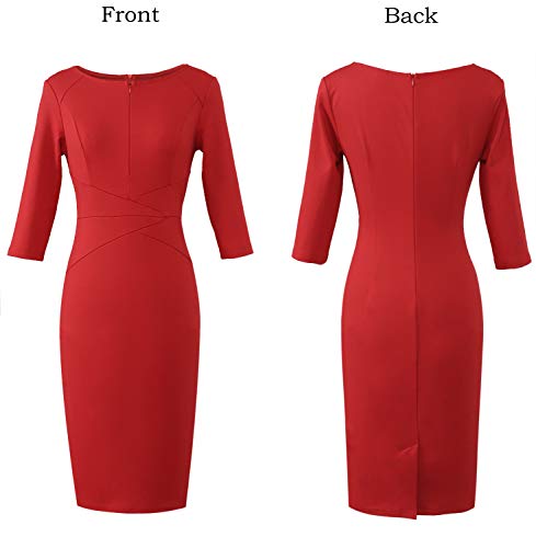 Image of VFSHOW Womens Slim Zipper Up Work Business Office Party Bodycon Pencil Sheath Dress
